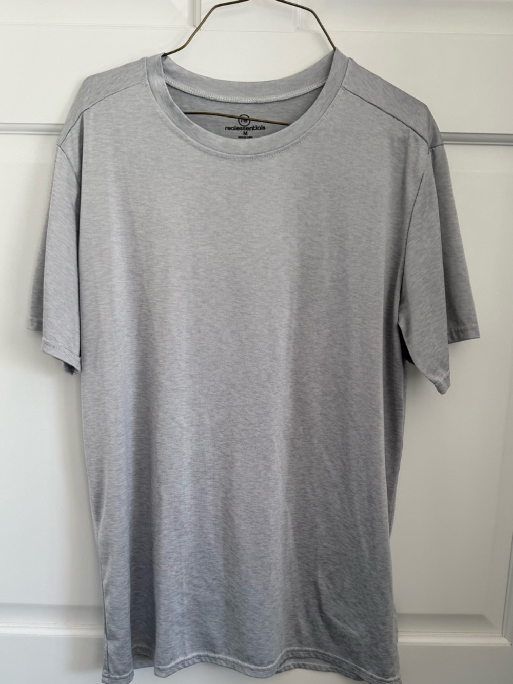 Gray Real Essentials Dry Weave Type Material Short Sleeve
